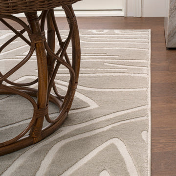 Alcina Modern Scandinavian Graphic Lines High-Low Area Rug